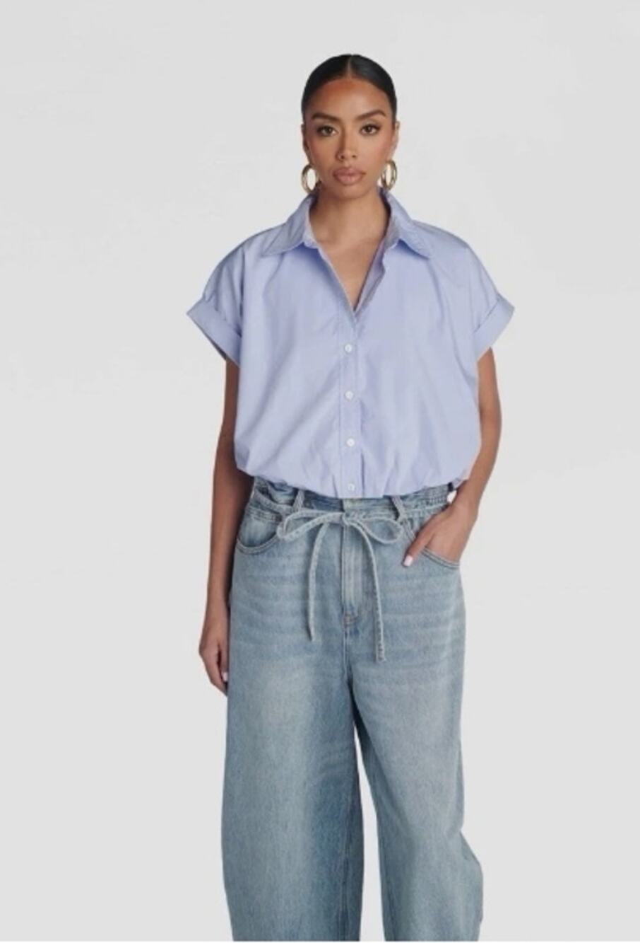 KBB by KAHLANA Women's 'The Cropped Bubble Shirt'